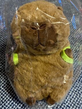 Capybara Soft Brown Plush Bear with Turtle Backpack- Cozy Stuffed Animal